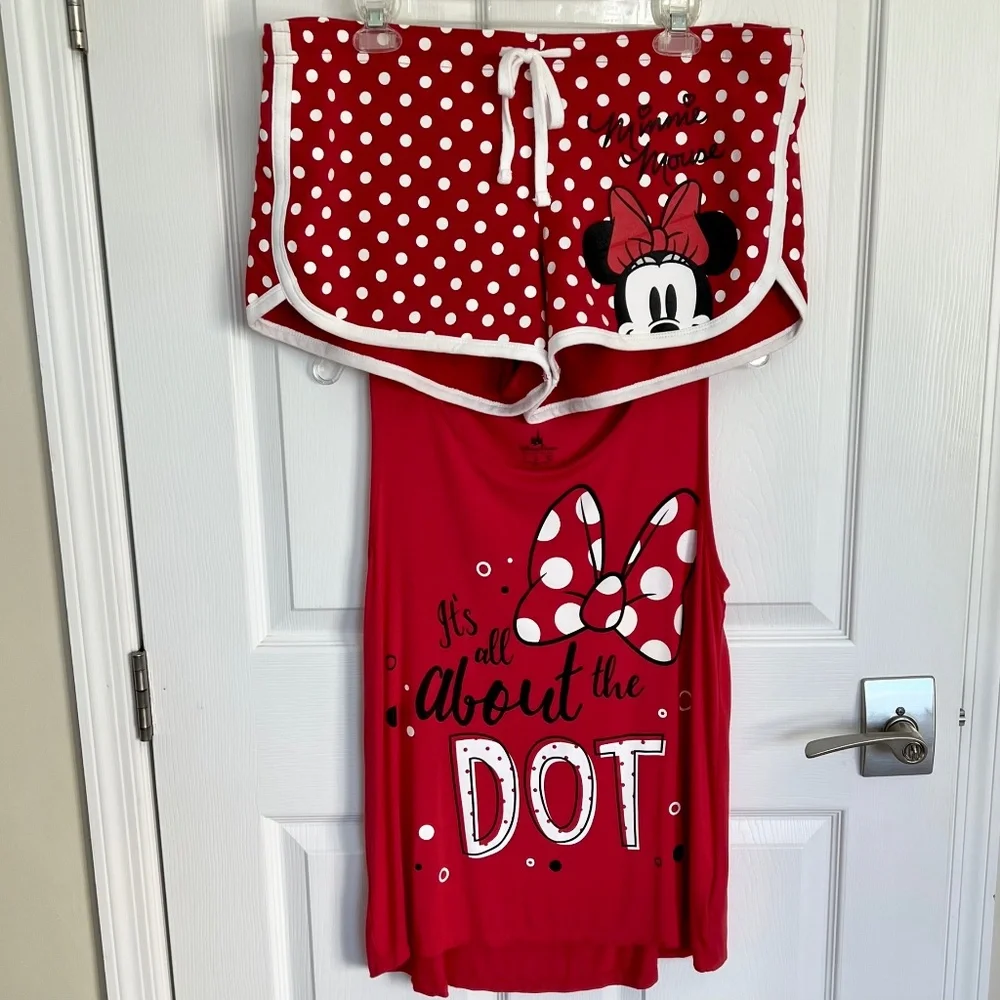 🎀 2-Pc Set - Minnie Mouse PJ's / Loungewear - NWOT - Size L Women's 🎀
